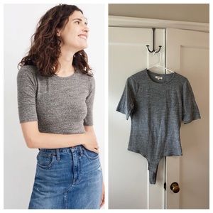 Madewell crewneck short-sleeve thong bodysuit